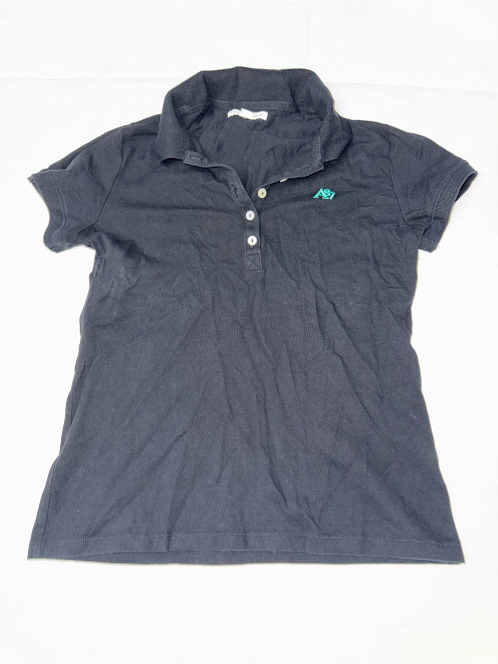 Aeropostale Black Polo Top with Teal Chest Logo